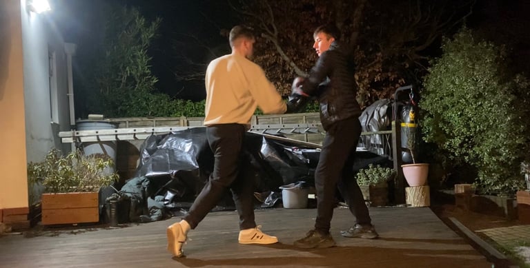 Training photo accompanying Greg V’s testimonial on Gazelle Boxing