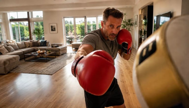 Training photo accompanying Jon M’s testimonial on Gazelle Boxing